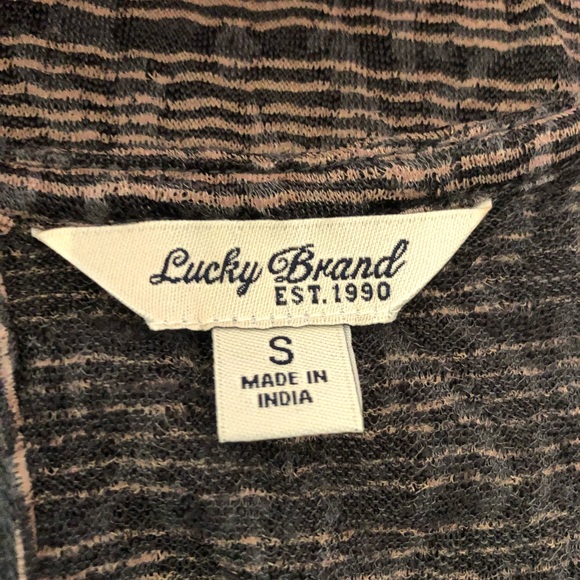 Lucky Brand Cold Shoulder Top Striped Print S - Picture 5 of 5